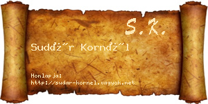 Sudár Kornél névjegykártya
