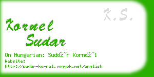 kornel sudar business card